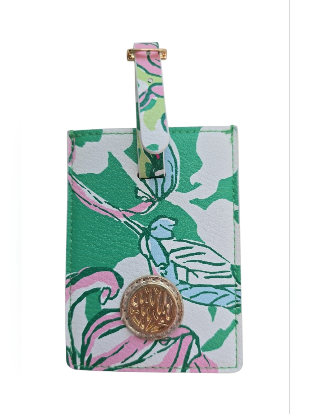 NWOT Lilly Pulitzer luggage tag Spearmint Blossom Views pattern